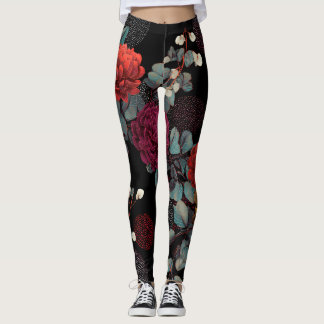 Legging dark flower