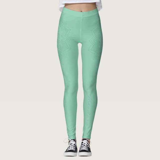 Legging "Dark Sea Green" Mandala (Frente)