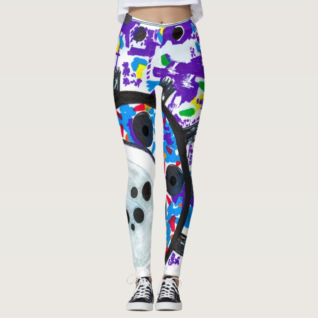 Legging De "caneleiras das rodas denteadas Deco" (Frente)