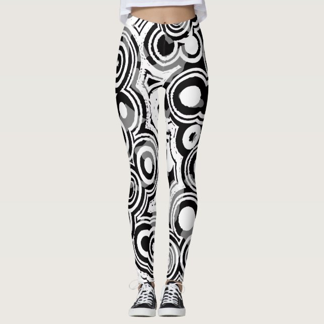 legging de círculos abstratos (Frente)