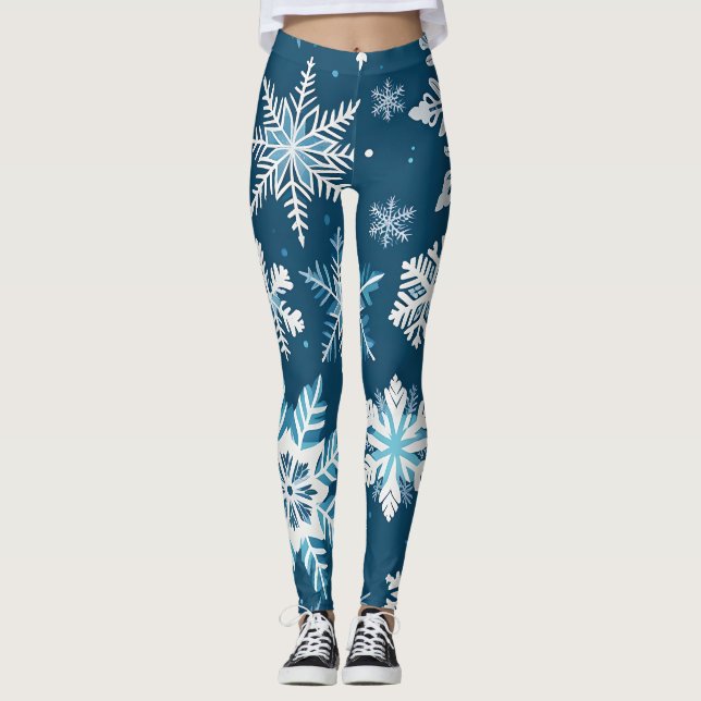 legging de cristais de floco de neve (Frente)