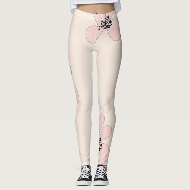 legging de flor rosa (Frente)