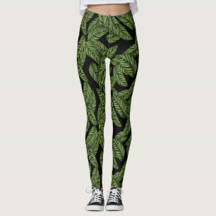 legging de folhas da selva
