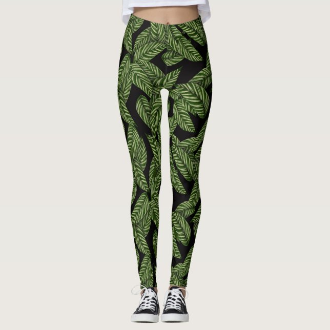 legging de folhas da selva (Frente)