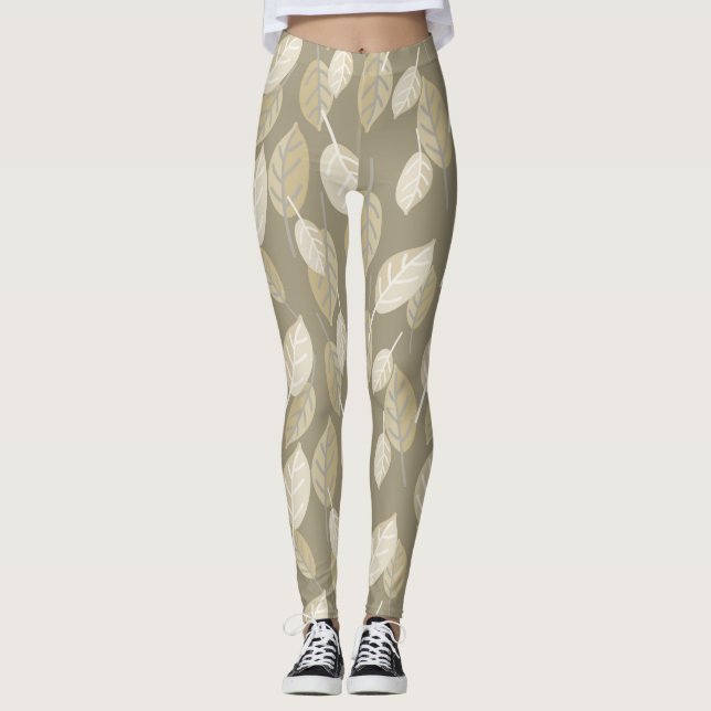 legging de folhas de café (Frente)