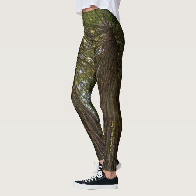 Legging de Foto de Floresta Pacífica com Luz Doura (Esquerda)