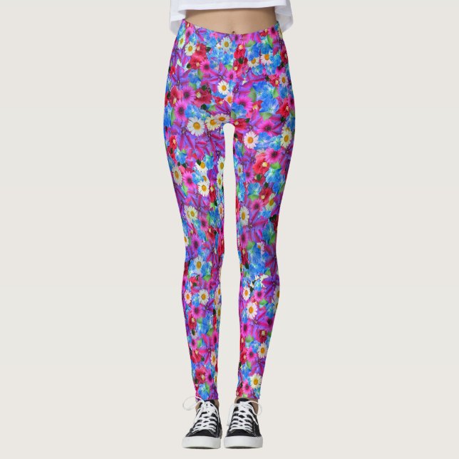 legging de margaridas da primavera (Frente)