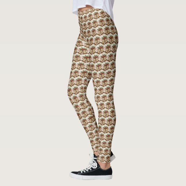 Legging de Natal Dourado Sininhos de Natal (Esquerda)