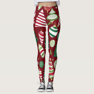 legging de ornamentos de doces de árvore de natal