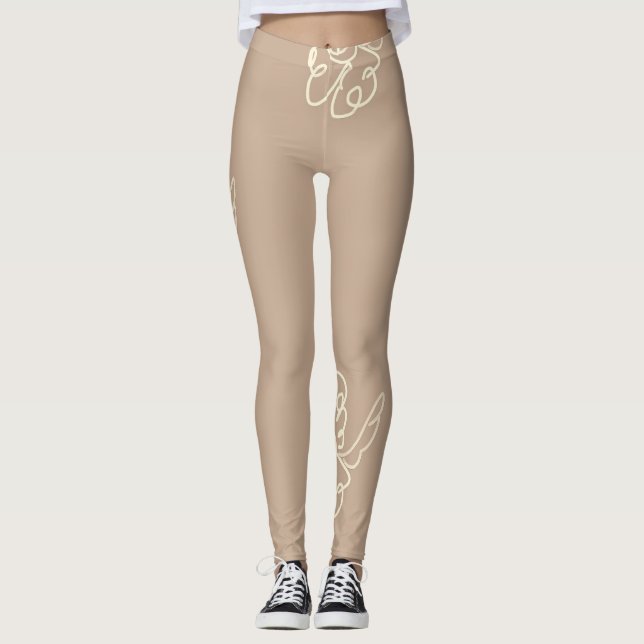 legging de pintura de flor (Frente)