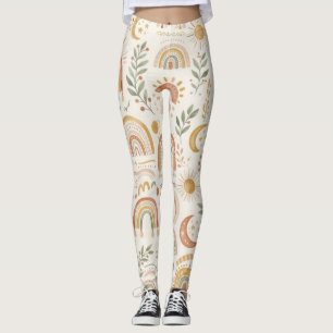 Legging de Yoga Boho Terra Chove e Botânica Colori