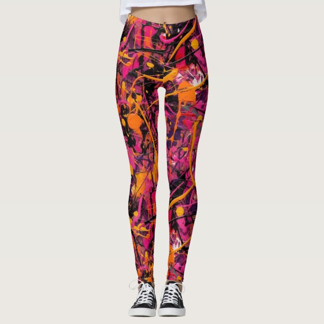 Legging decapante de abstrato (Frente)