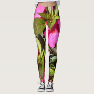 Legging Declaração Botânica Tropical Rosa e Verde
