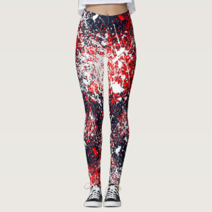 Legging Declaração de Moda de Splatter Multicolor