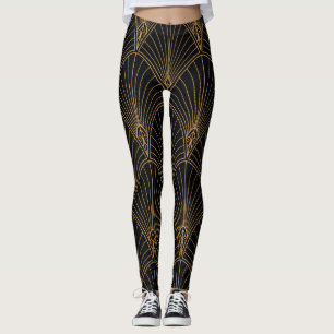 Legging Deco da arte: padrão geométrico clássico.
