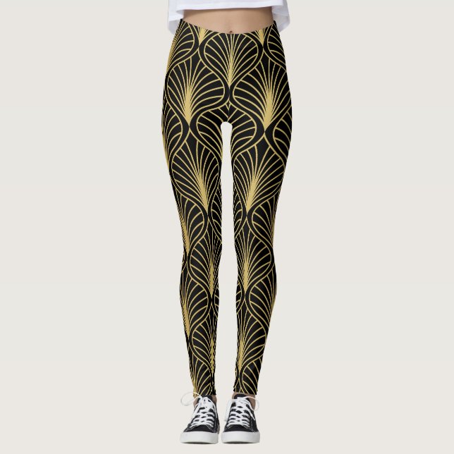 Legging Deco de Arte Elegante: Abstrato de Vintage (Frente)