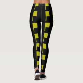 Legging Deco de Arte Moderna Verde Dourada Preta 4Dina