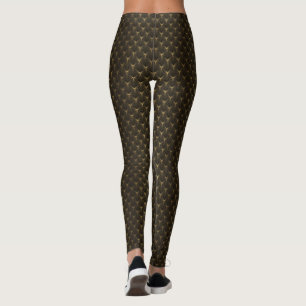 Legging Deco de arte,ouro preto,chic,elegante,padrão,clá