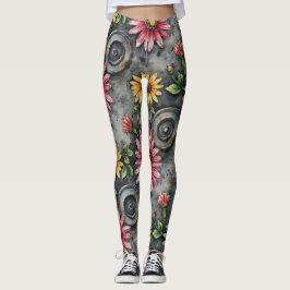 Legging Deconstructed Floral Mandalas Seamless Pattern