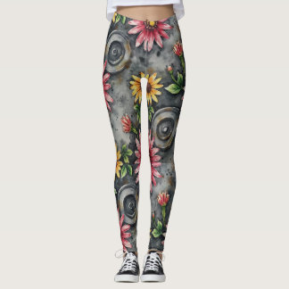 Legging Deconstructed Floral Mandalas Seamless Pattern