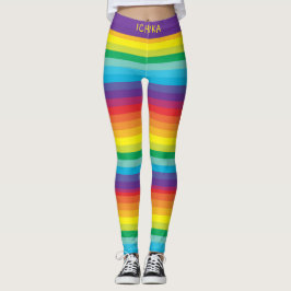 Legging Decora Kei Brilhante Cores Arco-Íris Estimuladas