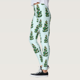 Legging Decoração de Árvore de Natal Inverno Neve Férias d