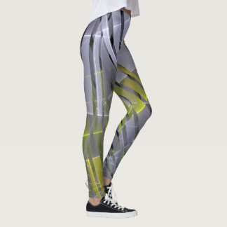 Legging decoração geométrica brilhante com abstrato stripe