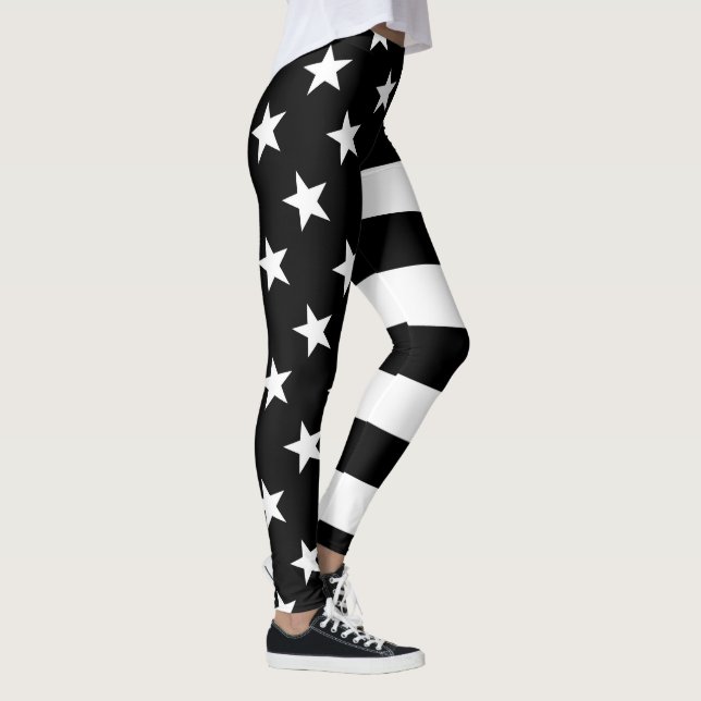 Legging Decoração preto e branco da bandeira dos Estados (Direita)