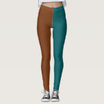 Legging  Decorative Half And Half<br><div class="desc">Half teal color and half copper copper every day leggings or dancing leggings</div>