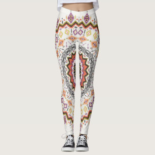 Legging Decorativo Étnico: Ornamento Nativo Vintage