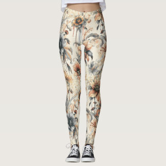 Legging Dedicando Flores de Vintagem