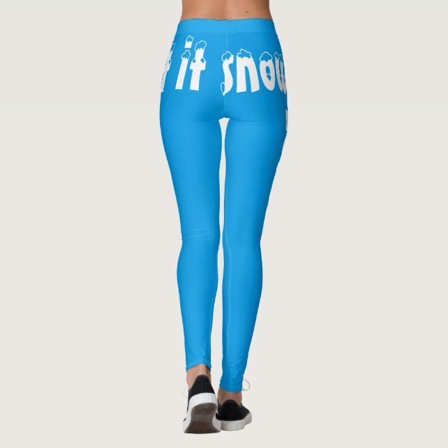 Legging Deixe-o nevar leggaminhos azuis leves (Verso)