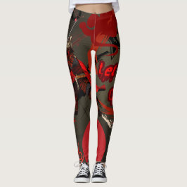 Legging Deixe-os vir, guerreiro japonês Samurai