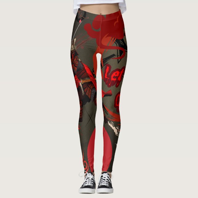 Legging Deixe-os vir, guerreiro japonês Samurai (Frente)
