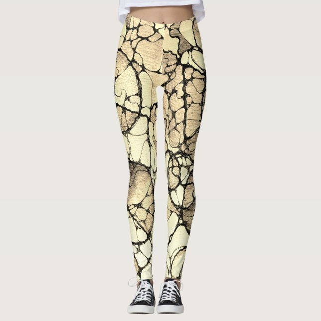 Legging Dekoratives Doodle Muster (Frente)
