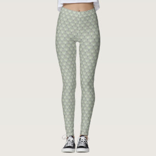 Legging Delicado verde e cinza, deco de arte.