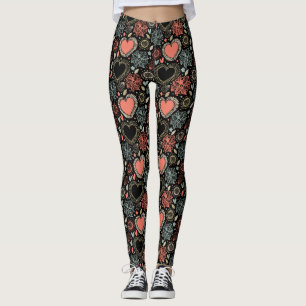 Legging Delícia com Blooms Escuros: Padrão Invisível Flora