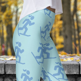 Legging Delicioso Pó Azul Snowshoe Em Execução