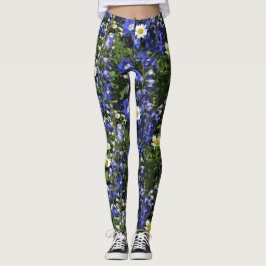 Legging Delpininiums e margaridas