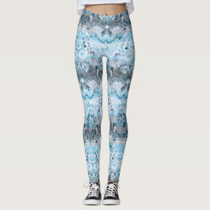 Legging Demiboy Dragon Damask - Cores de Sinalizador do Or