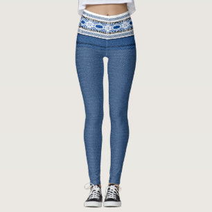 Legging Denim >Leggings .Vestuário e Calçados > Mulheres