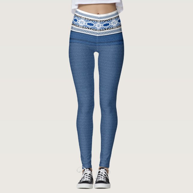 Legging Denim >Leggings .Vestuário e Calçados > Mulheres (Frente)