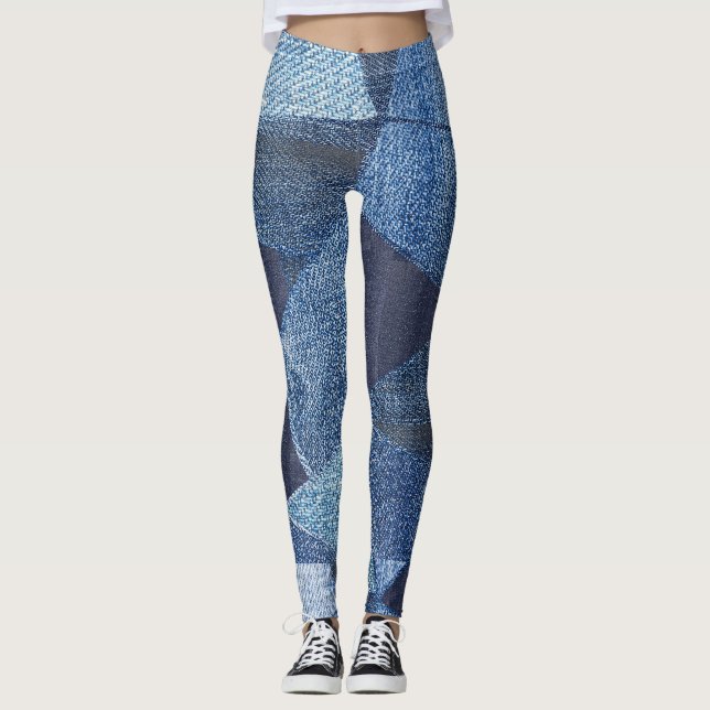 Legging Denim Urban: Patchwork Disparada. (Frente)