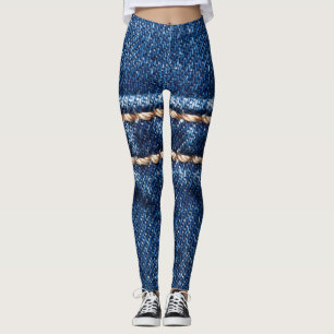 Legging Densidade com títulos: a textura do jeans fechado.