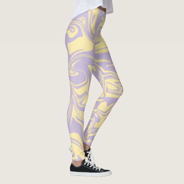 Legging Derramar - Pastel Amarelo e Roxo (Direita)