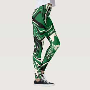 Legging Derramar - Verde, Creme e Preto