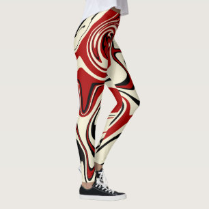 Legging Derramar - Vermelho e Creme