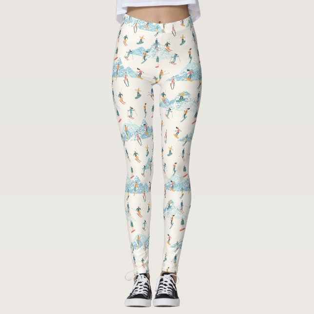 Legging Descida Esportiva de inverno Montanha de Neve (Frente)