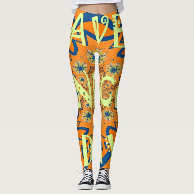 Legging Desejos Vibrantes: Tenha um Impressão de Arte do D (Frente)