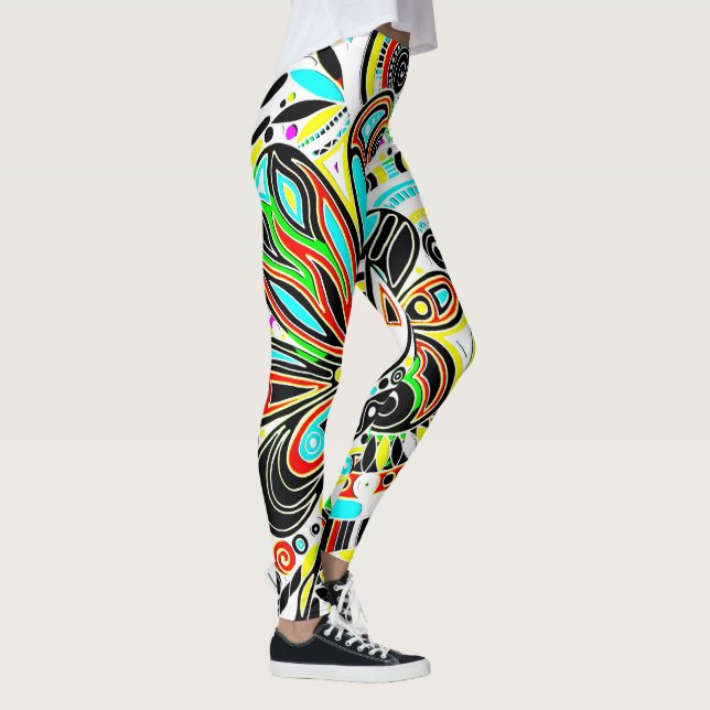 Legging Desenhando Arte de Fantasia - Flores Abstratas 3 (Direita)